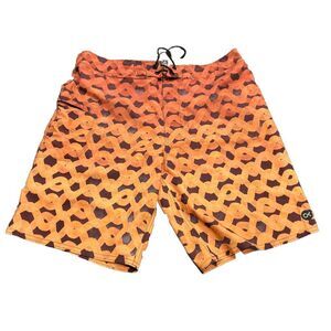 Outerknown Shorts Men's 32 X 8.5 Orange Unlined Swim Surf Beach